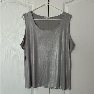 Erin London Silver Shimmery Sleeveless Top